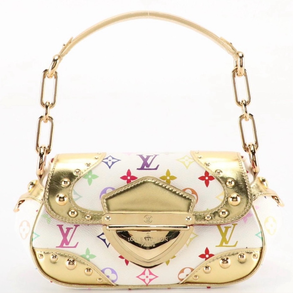 Louis Vuitton x Takashi Murakami Multicolor White & Gold Marilyn Shoulder Bag